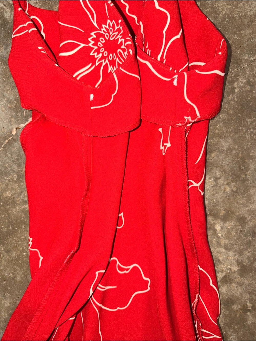 Vintage Red Floral Slip Dress Spaghetti Strap Midi Dress Size 6 - Picture 12 of 12